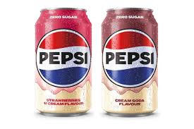 Pepsi Zero Sugar - 2 Can Deal - 1 Pepsi Strawberries N Cream Zero & 1 Pepsi Cream Soda Zero (UK)