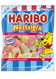 Haribo - Nostalgix -Cola & Pineapple Cubes, Rhubarb & Custard & Pear Drops (UK)